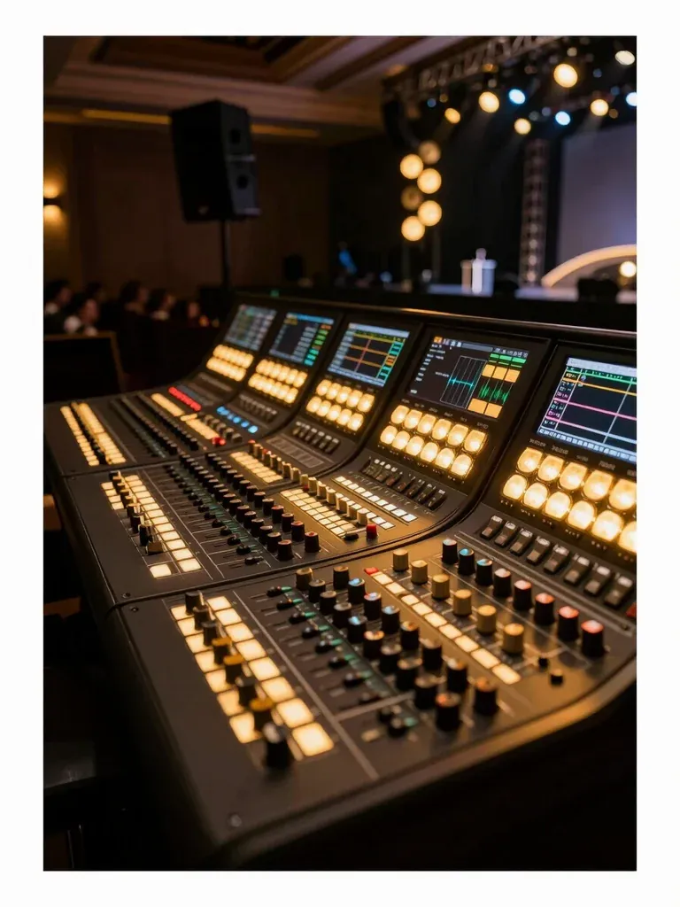 Production console running a corporate event